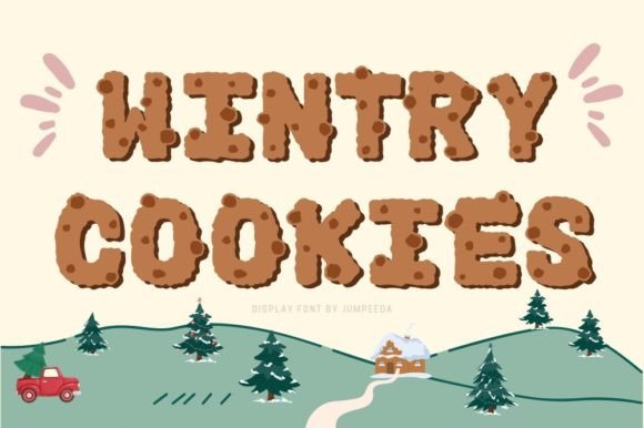 Wintry Cookies: A Festive Display Font for Crafters